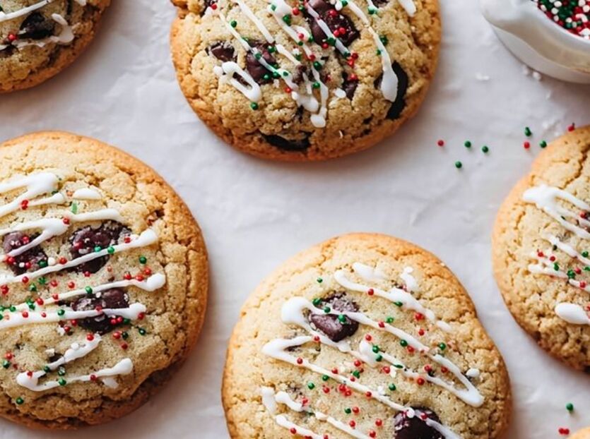 Julecookies med sjokoladeknapper