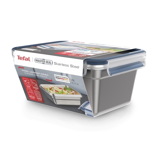 MasterSeal STAINLESS STEEL Rektangulær 2,0 liter Matboks Rustfritt stål 