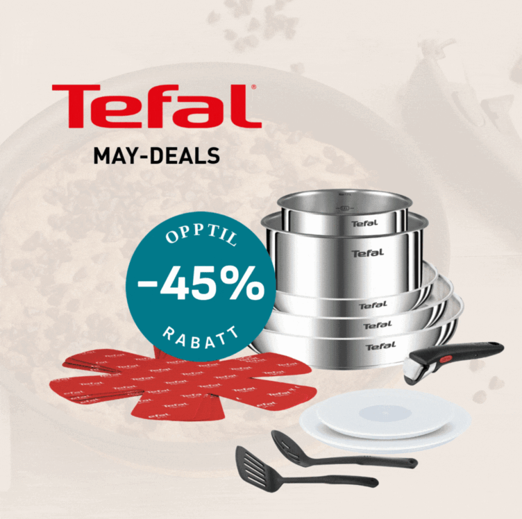 Har du sett de fantastiske mai-tilbudene våre på Tefal?